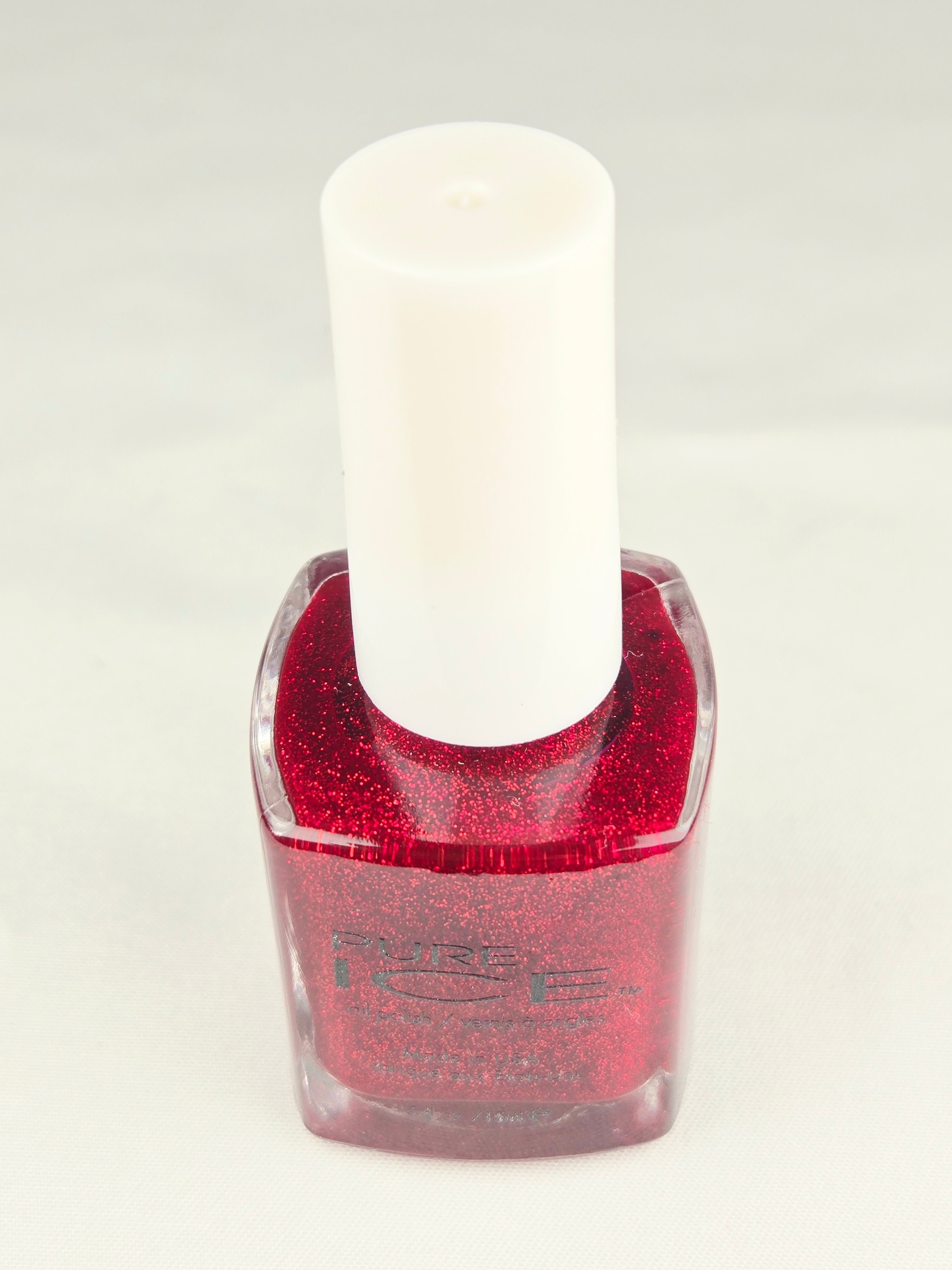 Pure Ice Nail Polish “Hit the Floor” Red Glitter – Discontinued Sparkle Lacquer