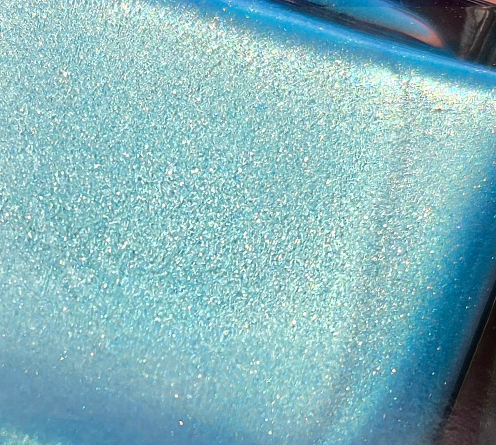Cyanalite Handmade Cyan Blue Nail Polish with Subtle Gold Shimmer | Indie Nail Lacquer Prototype