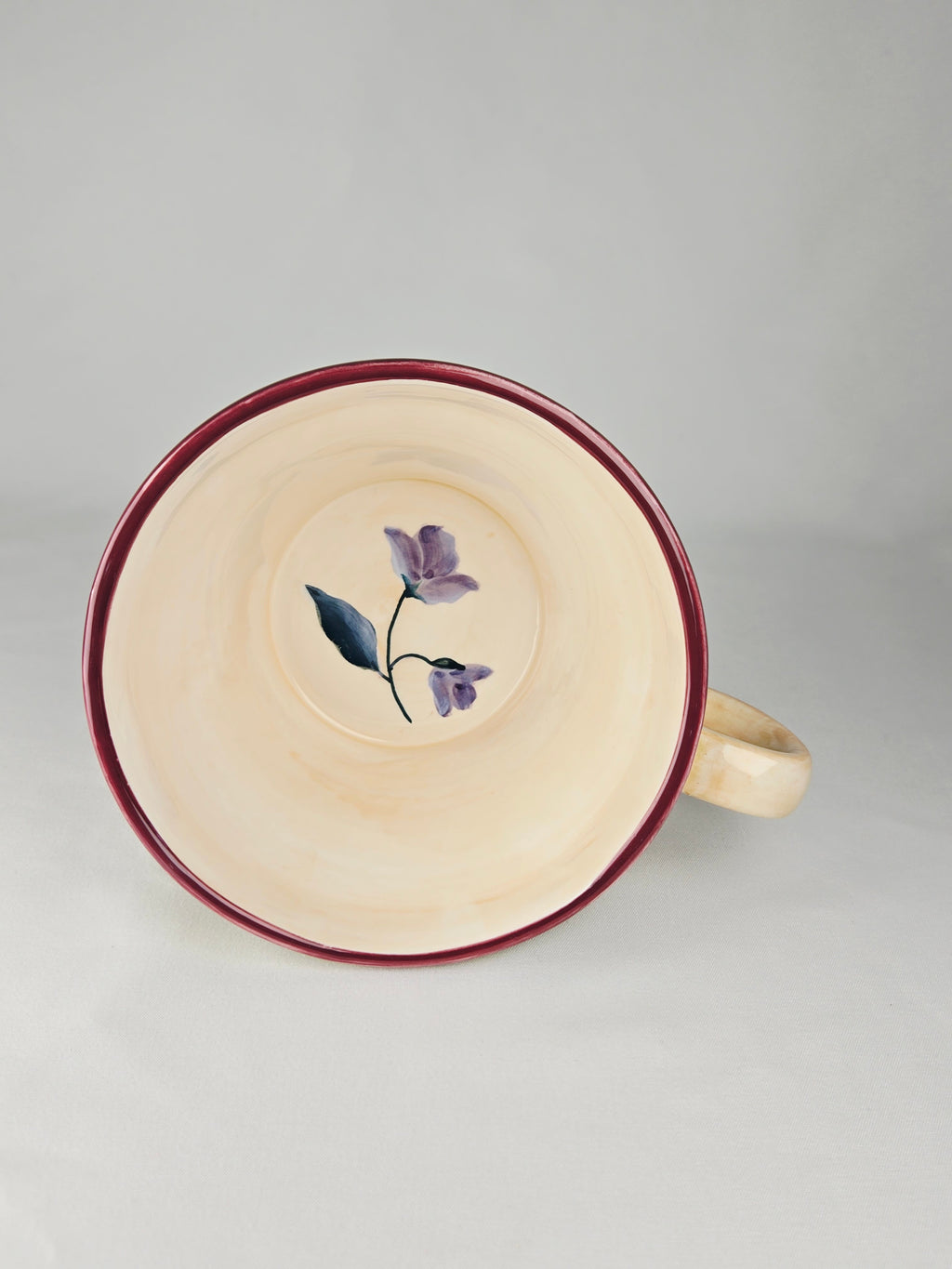 Barnes & Noble Café Floral Teapot & Matching Cup Set | Hand-Painted Stoneware |Cottage Café Style