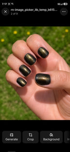 Liquid Krystal Co. Gilded Raven Prototype Nail Lacquer | Black Crelly with Antique Gold Shimmer | One-of-a-Kind Handmade Indie Polish