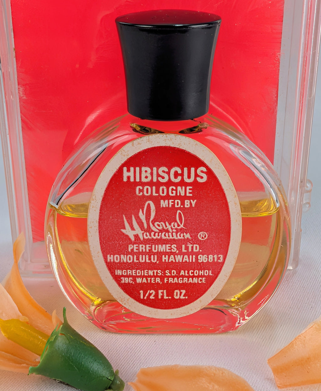 Royal Hawaiian Hibiscus Cologne 1/2 oz Vintage Hawaiian Perfume Bottle Rare Scent