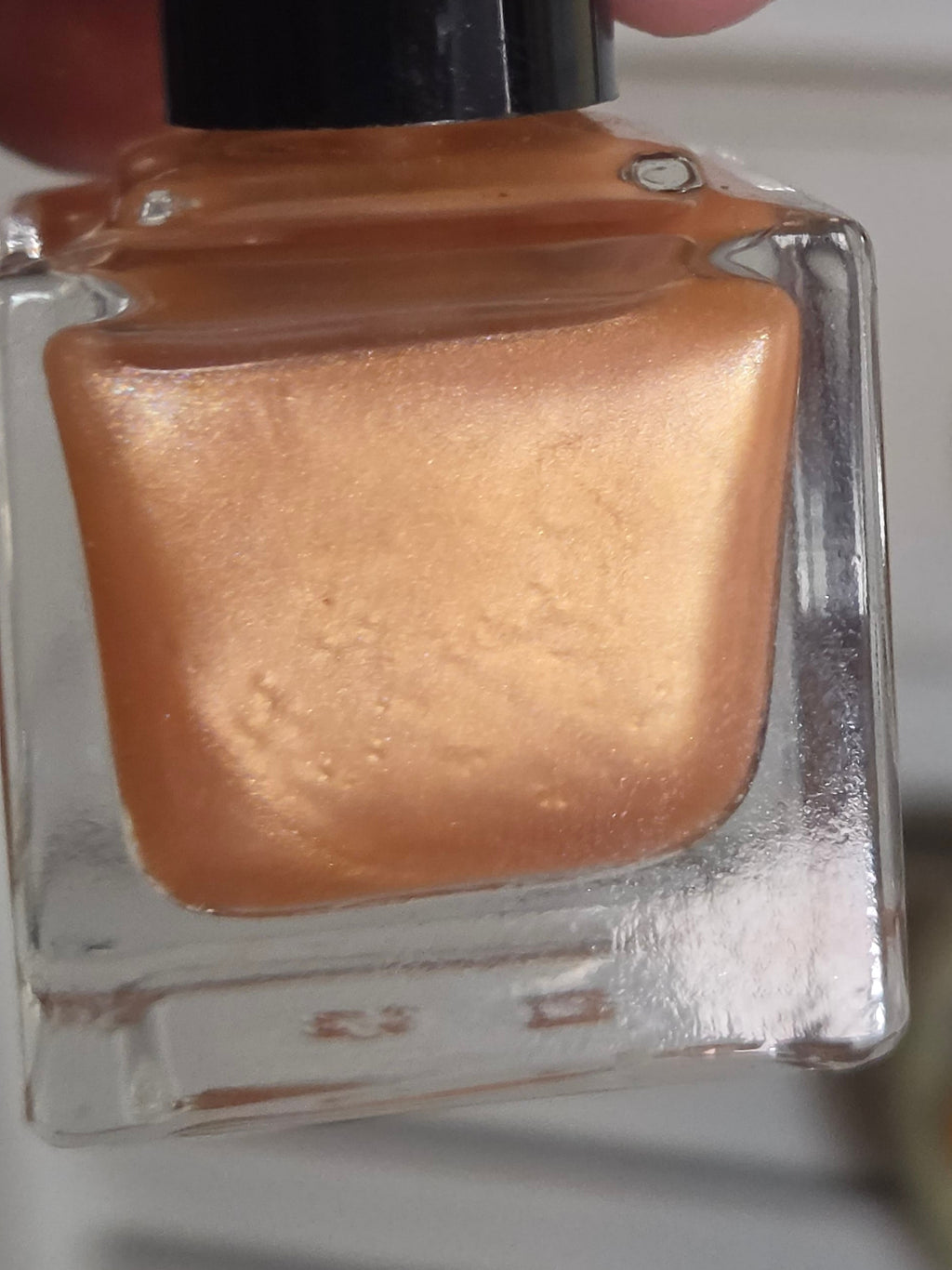 Xiāntáo Elixir | Golden Honey Peach Shimmer Nail Polish | Liquid Krystal Co. Handmade Indie Lacquer