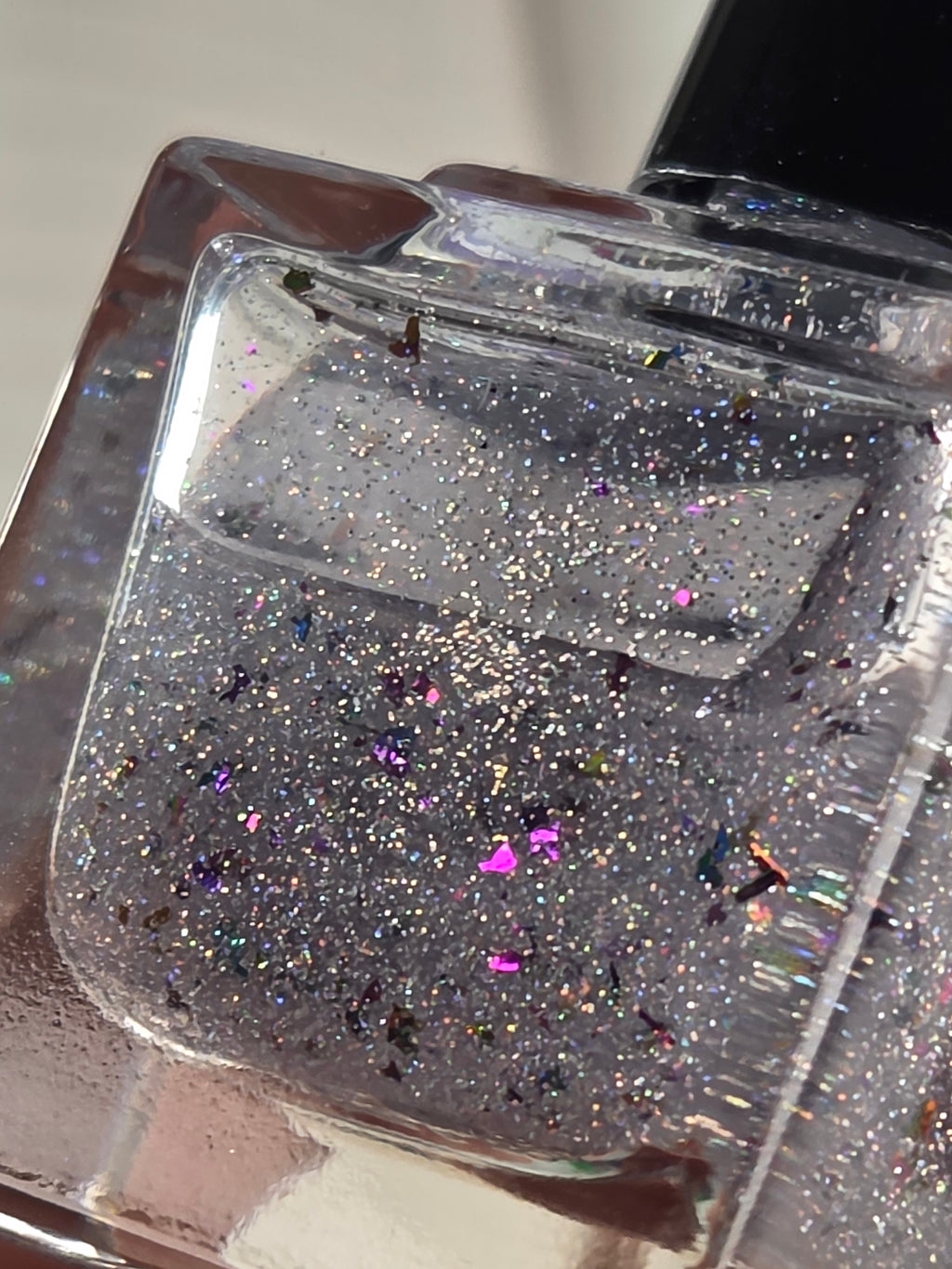 Aetherdust – Silver Holographic Nail Polish with Multichrome Chameleon Flakes | Sheer Buildable Indie Lacquer - Liquid Krystal Co