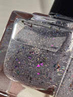 Aetherdust – Silver Holographic Nail Polish with Multichrome Chameleon Flakes | Sheer Buildable Indie Lacquer - Liquid Krystal Co