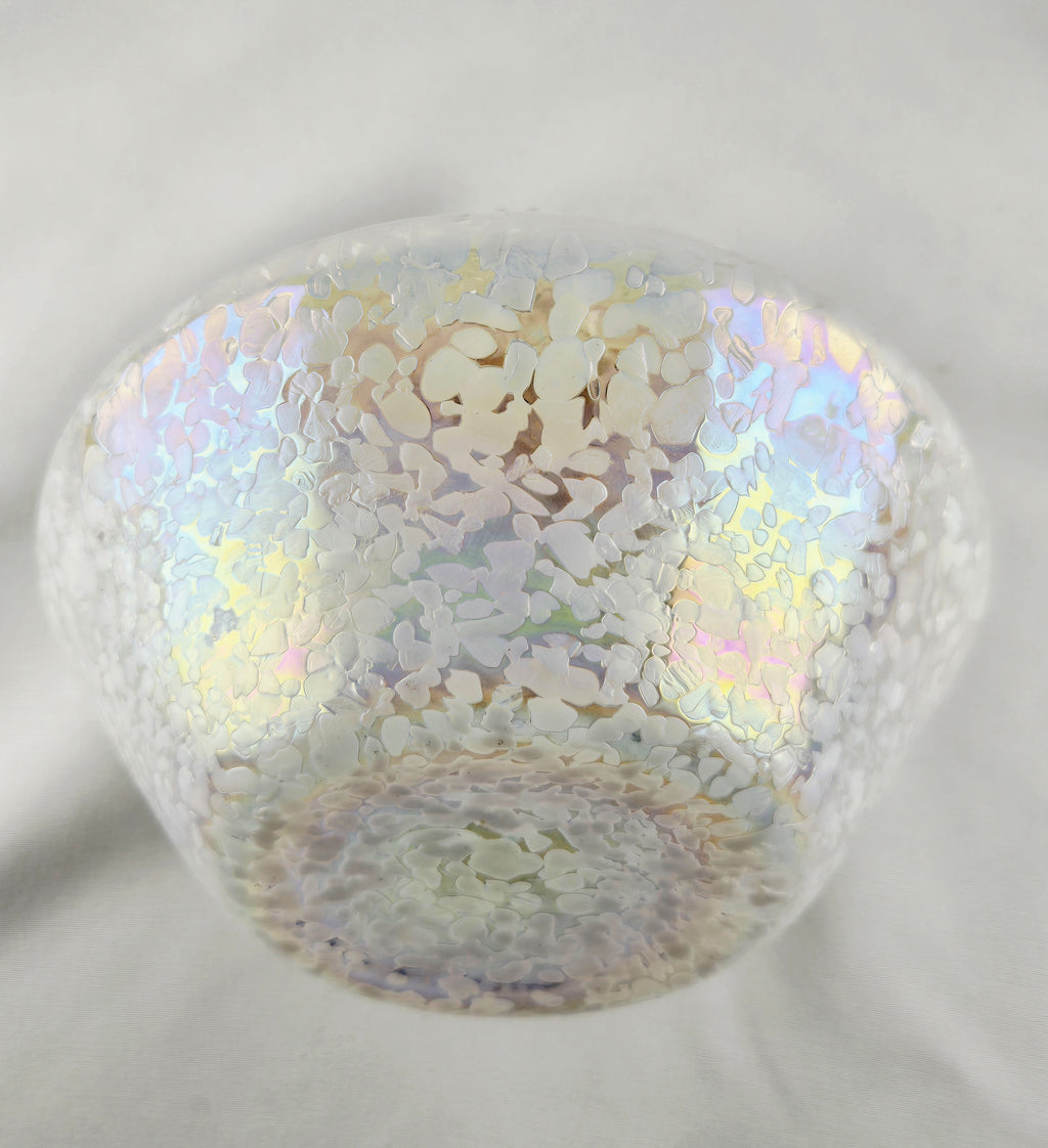 Iridescent Mosaic Glass Oil Lamp w/ Cap | Handblown Look | Cozy Hearth & Home Décor