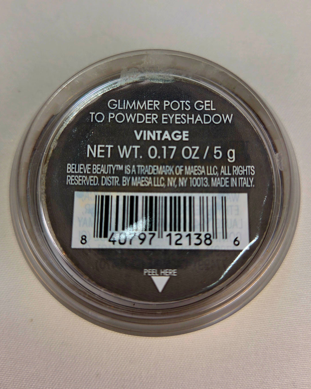 Believe Beauty Glimmer Pots Gel to Powder Eyeshadow Vintage Bronze Shimmer 5g New