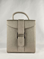 Heritage by WOLF Travel Jewelry Case — Metallic Taupe / Platinum Tone