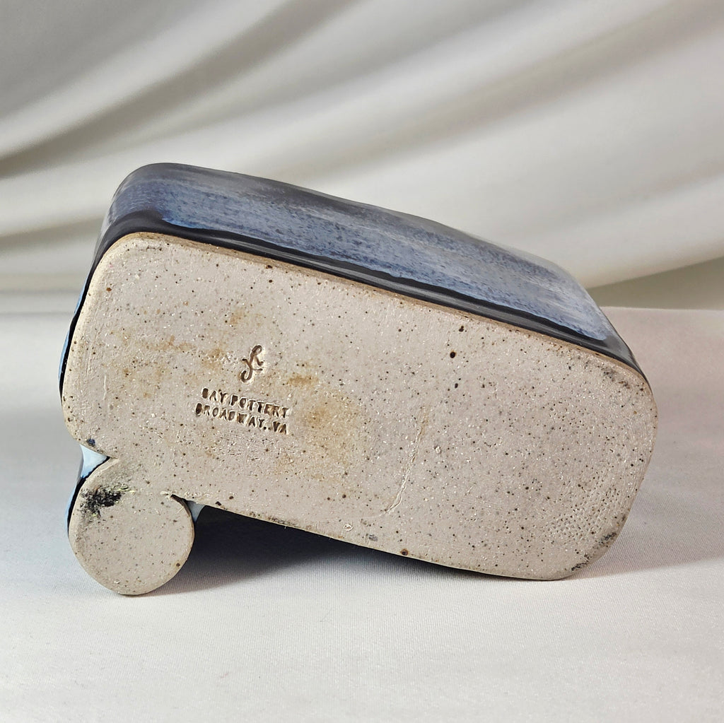 Bay Pottery Blue Drip Glaze Stoneware Desk Organizer & Pen Holder – Virginia Pottery