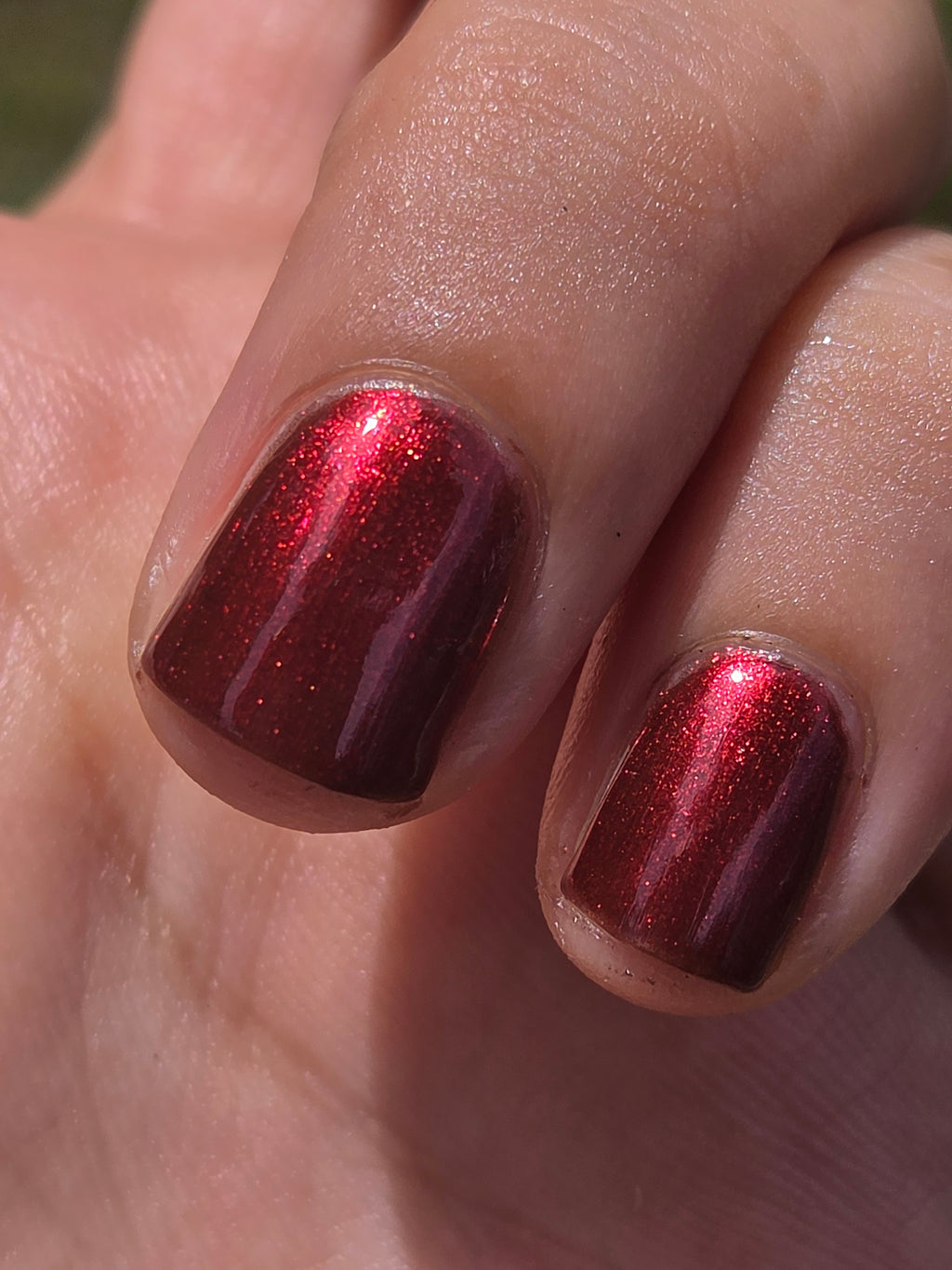 Incarnadine – Liquid Krystal Co. Indie Nail Polish | Black Jelly Base Metallic Crimson Red Shimmer Handmade Lacquer