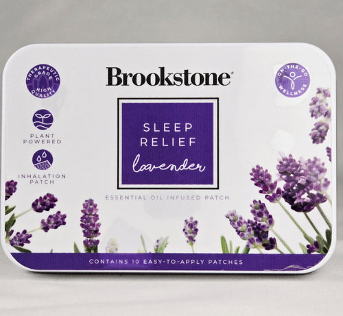Brookstone Sleep Relief Lavender Essential Oil Patch Tin 10 Patches Aromatherapy Inhalation Sleep Aid