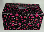 Zigi + Marais Floral Hard Shell Eyeglass Case | Holds 4 Pairs | Hot Pink Velvet Interior