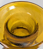 Mid Century Amber Genie Bottle Barware with Flame Stopper Art Glass Display