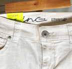 INC International Concepts White Floral Embroidered Straight Leg Crop Jeans Size 6 NWT