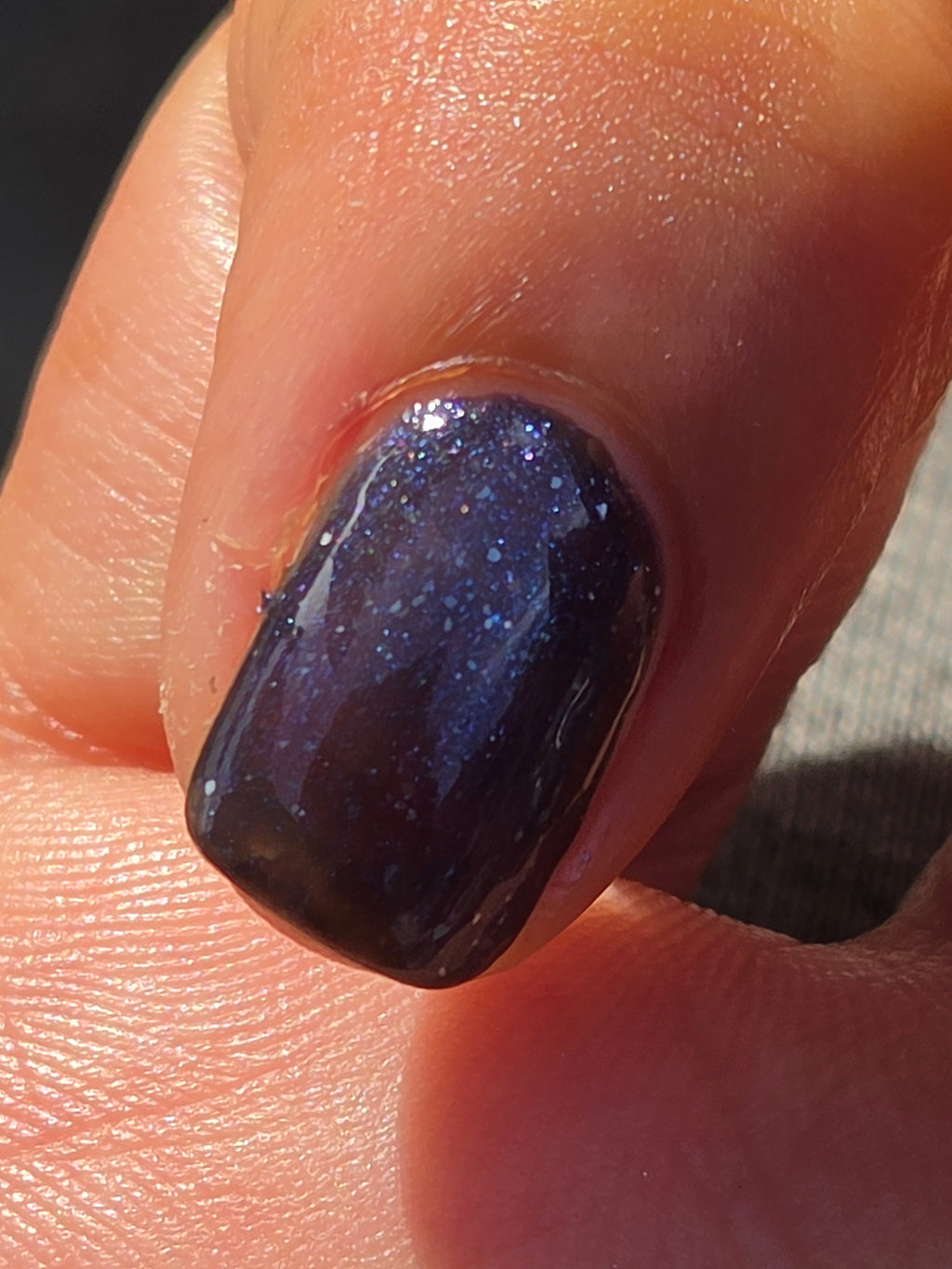 Black Ice Bloom – Handmade Indie Nail Polish, Blackened Blue Shimmer Lacquer with Icy Sparkle, Liquid Krystal Co