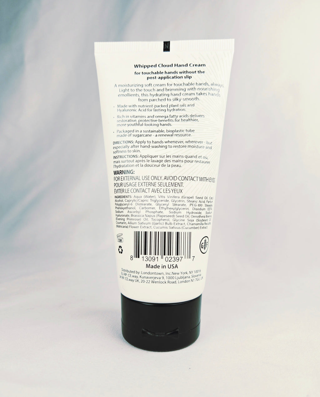 LONDONTOWN kur Whipped Cloud Hand Cream – Hydrating Fast-Absorbing Moisturizer (75 ml / 2.5 fl oz)