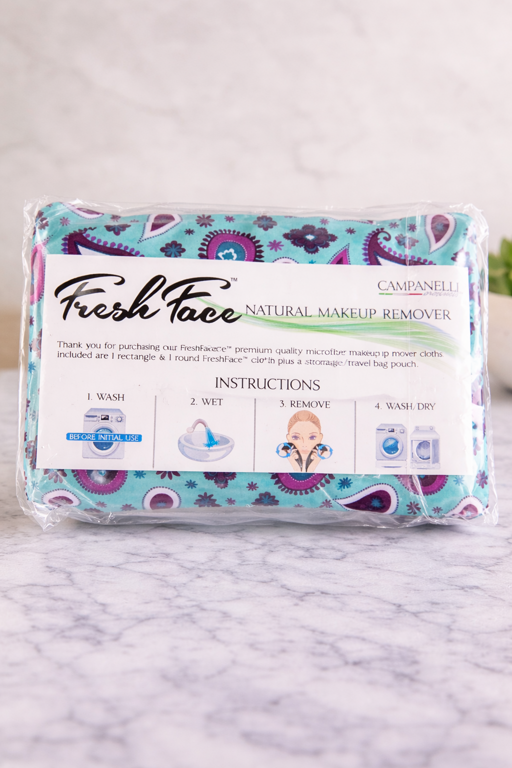 FreshFace Natural Makeup Remover Cloth Set Campanelli Microfiber Reusable Makeup Remover Set