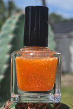 Mandarin Mirage Nail Polish – Sheer Orange Jelly with Iridescent Shimmer & Sunset Glitter | Liquid Krystal Co. Prototype