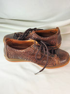 Pikolinos Brown Leather Laser Cut Lace Up Shoes EU 36 Artisan Comfort Oxfords