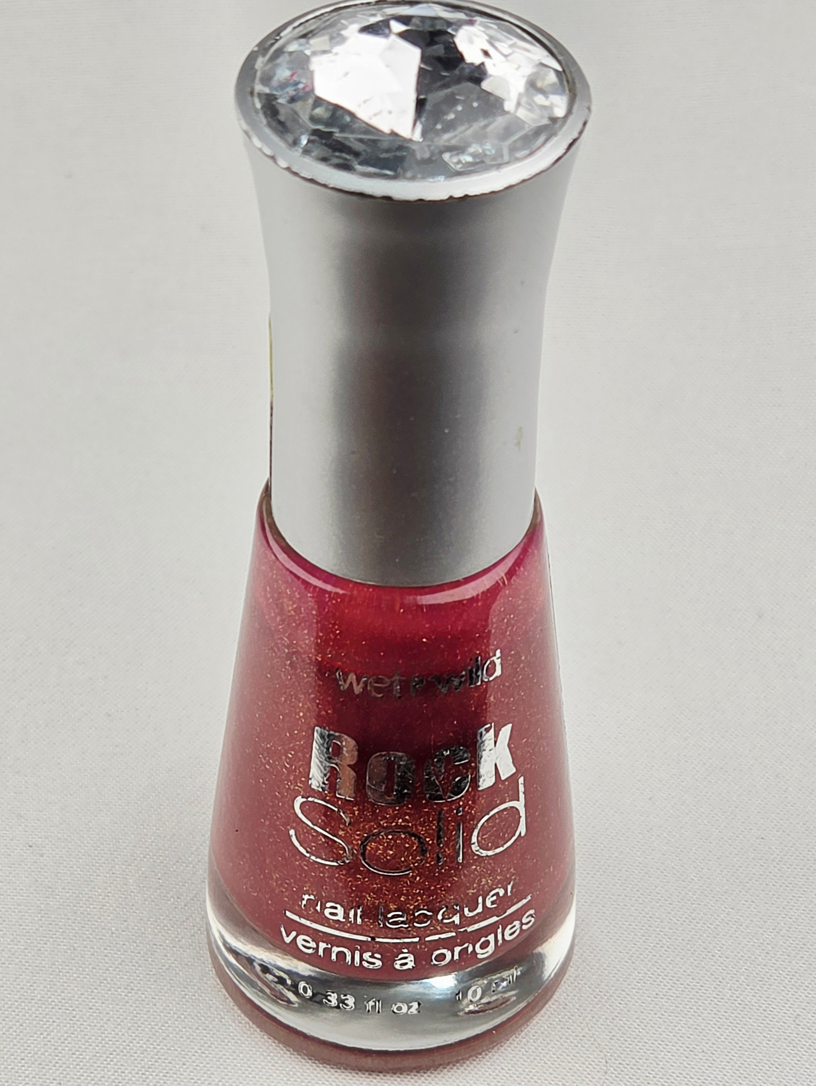 Wet n Wild Rock Solid Nail Polish 225 Quartz of Course Rose Shimmer Diamond Powder