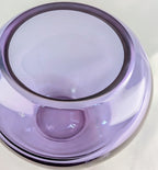Vintage Hand Blown Alexandrite Style Purple Studio Art Glass MCM Vase | Rounded Lilac Glass Display Piece