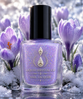 Snowkissed Crocus Nail Polish | Lavender Shimmer Lacquer | White Holographic Sparkle | Frosted Floral Nail Polish | Liquid Krystal Co.