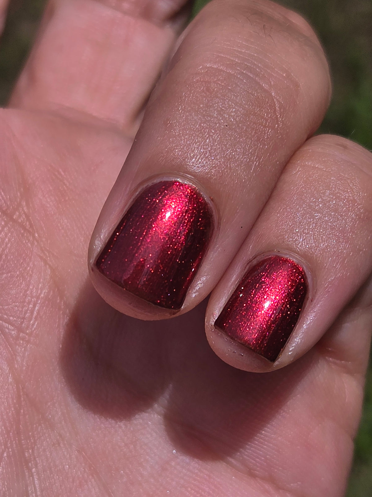 Incarnadine – Liquid Krystal Co. Indie Nail Polish | Black Jelly Base Metallic Crimson Red Shimmer Handmade Lacquer