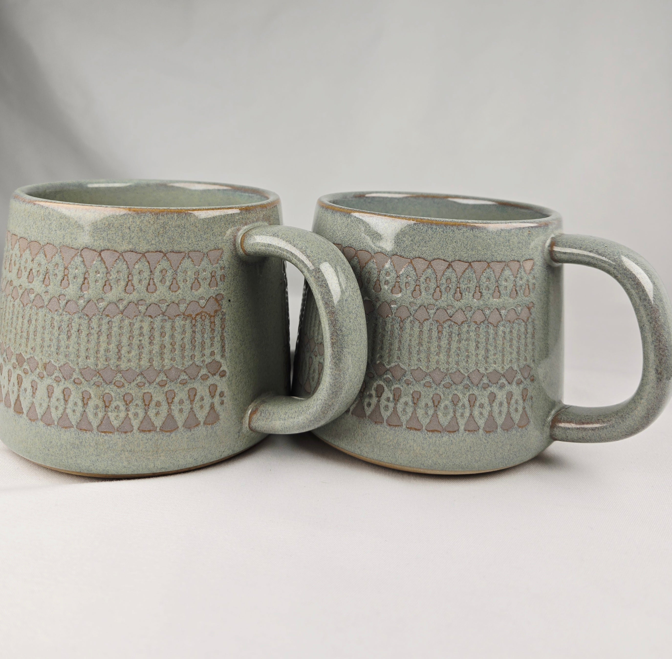 Hearth & Hand with Magnolia Sage Green Textured Stoneware Mug Set of 2 | Rustic Farmhouse Coffee Cups