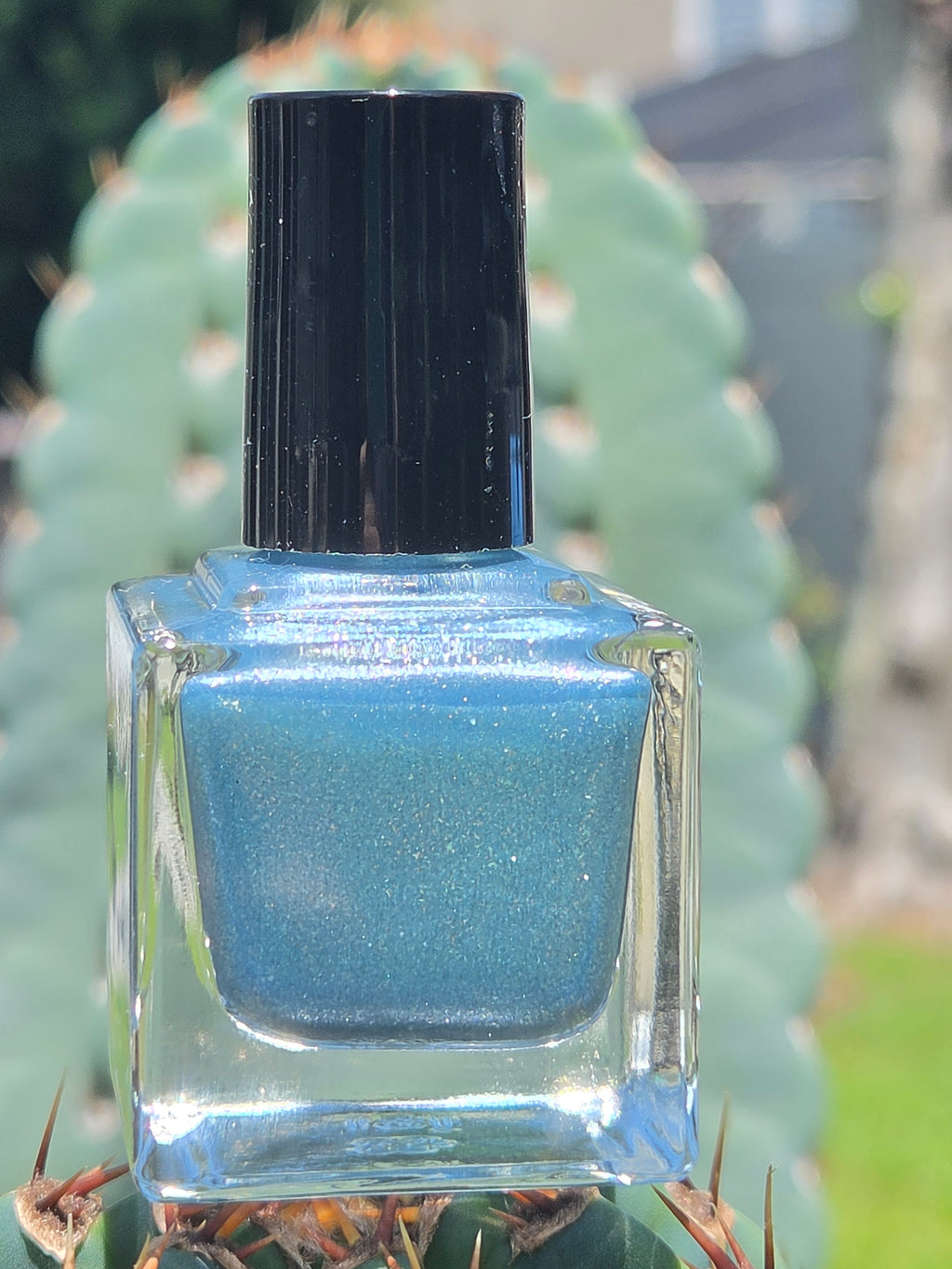 SKYLUME Icy Sky Blue Frost Shimmer Nail Polish | Liquid Krystal Co.