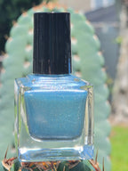 SKYLUME Icy Sky Blue Frost Shimmer Nail Polish | Liquid Krystal Co.