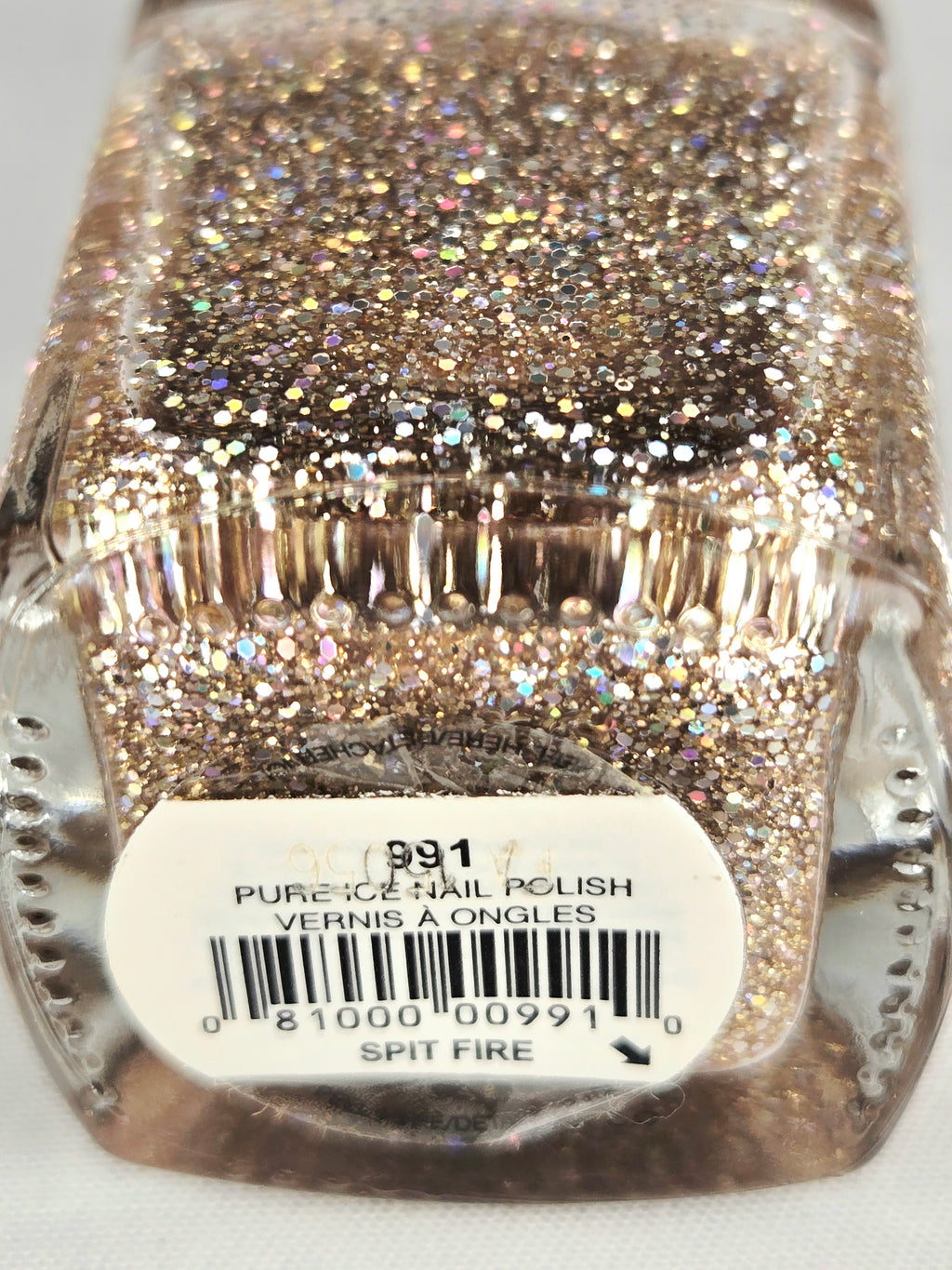 Pure Ice Nail Polish “Spit Fire” Gold Holographic Glitter Multicolor Sparkle Lacquer