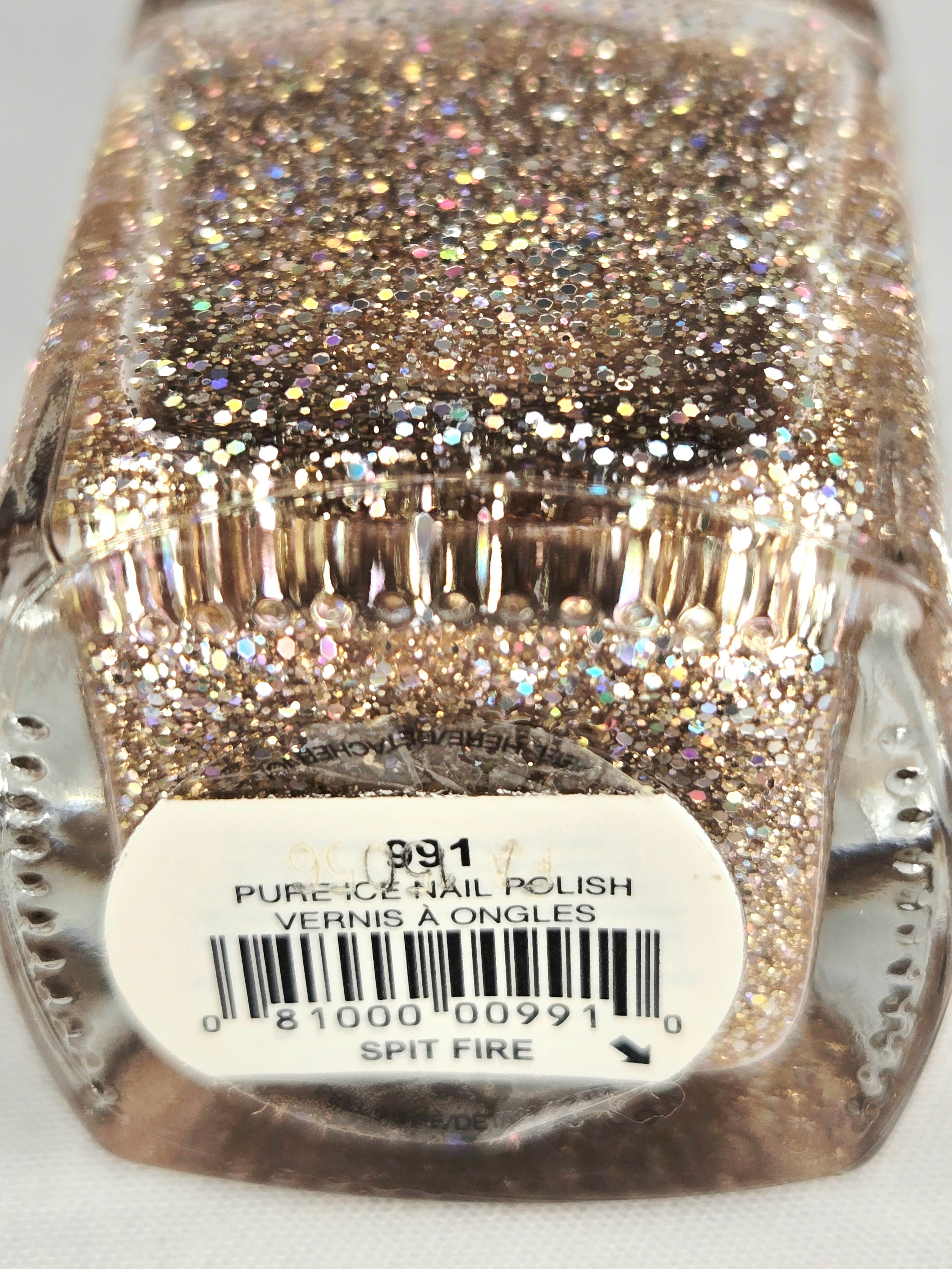 Pure Ice Nail Polish “Spit Fire” Gold Holographic Glitter Multicolor Sparkle Lacquer