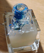 Cyanalite Handmade Cyan Blue Nail Polish with Subtle Gold Shimmer | Indie Nail Lacquer Prototype
