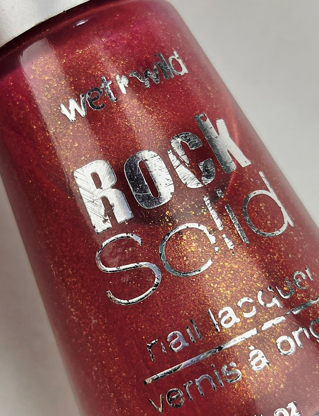 Wet n Wild Rock Solid Nail Polish 225 Quartz of Course Rose Shimmer Diamond Powder