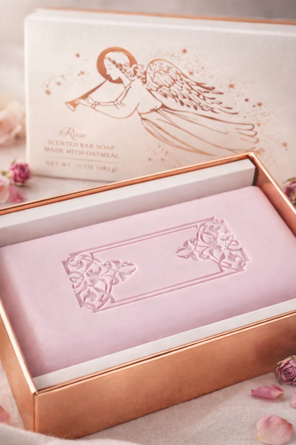 Rose Angel Oatmeal Bar Soap — Vintage Style Gift Box