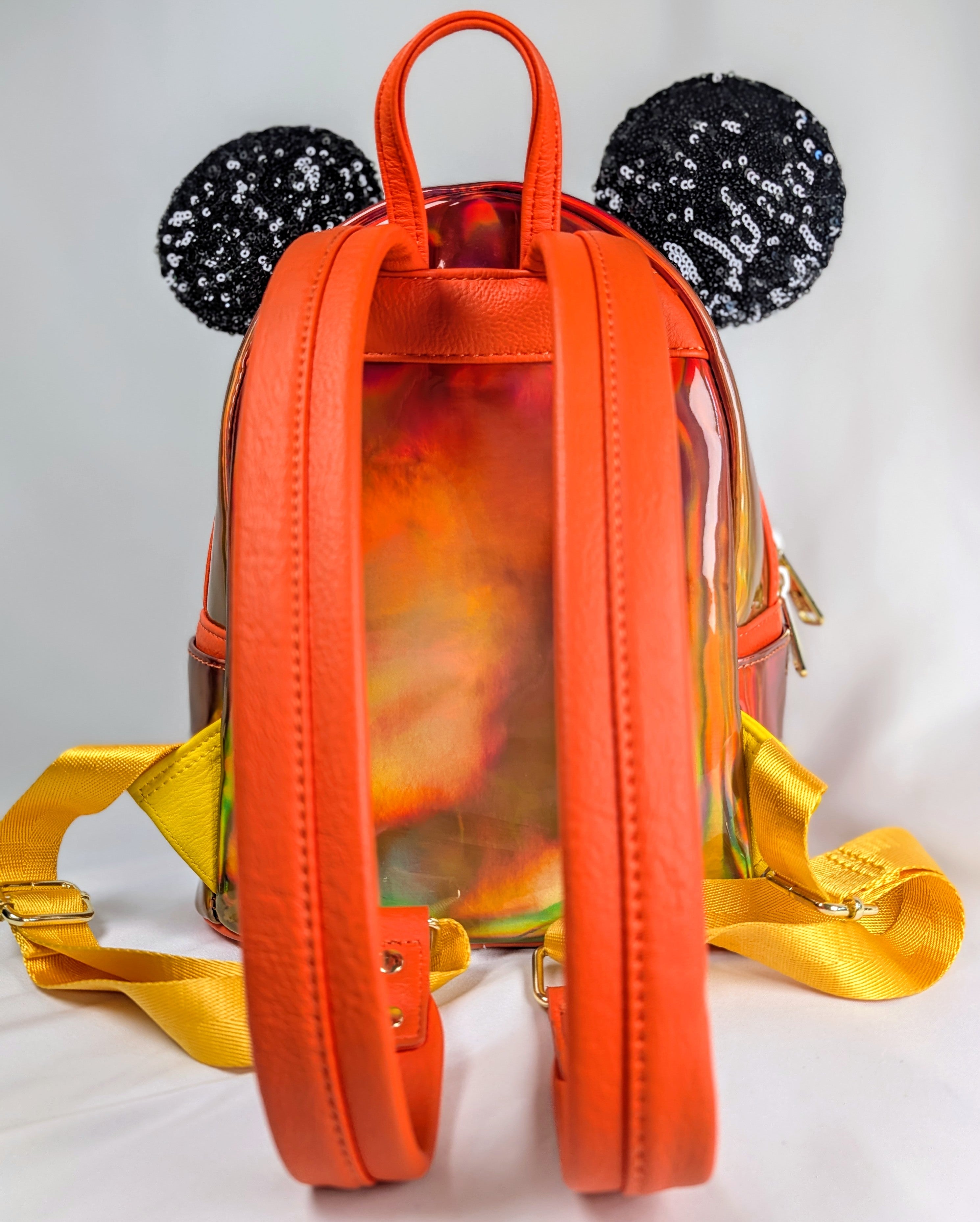 Disney Parks Loungefly Halloween Minnie Mouse Holographic Sequin Mini Backpack NWOT