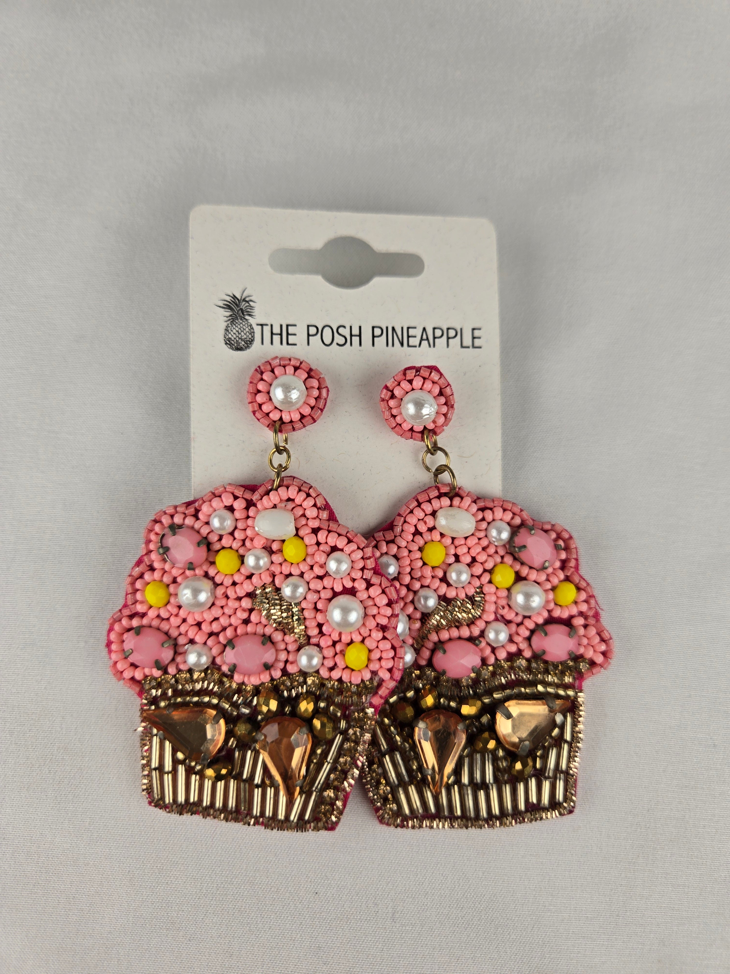 🎁 Present Pile Add-On | $25+ Order                       Pink Beaded Cupcake Earrings – The Posh Pineapple