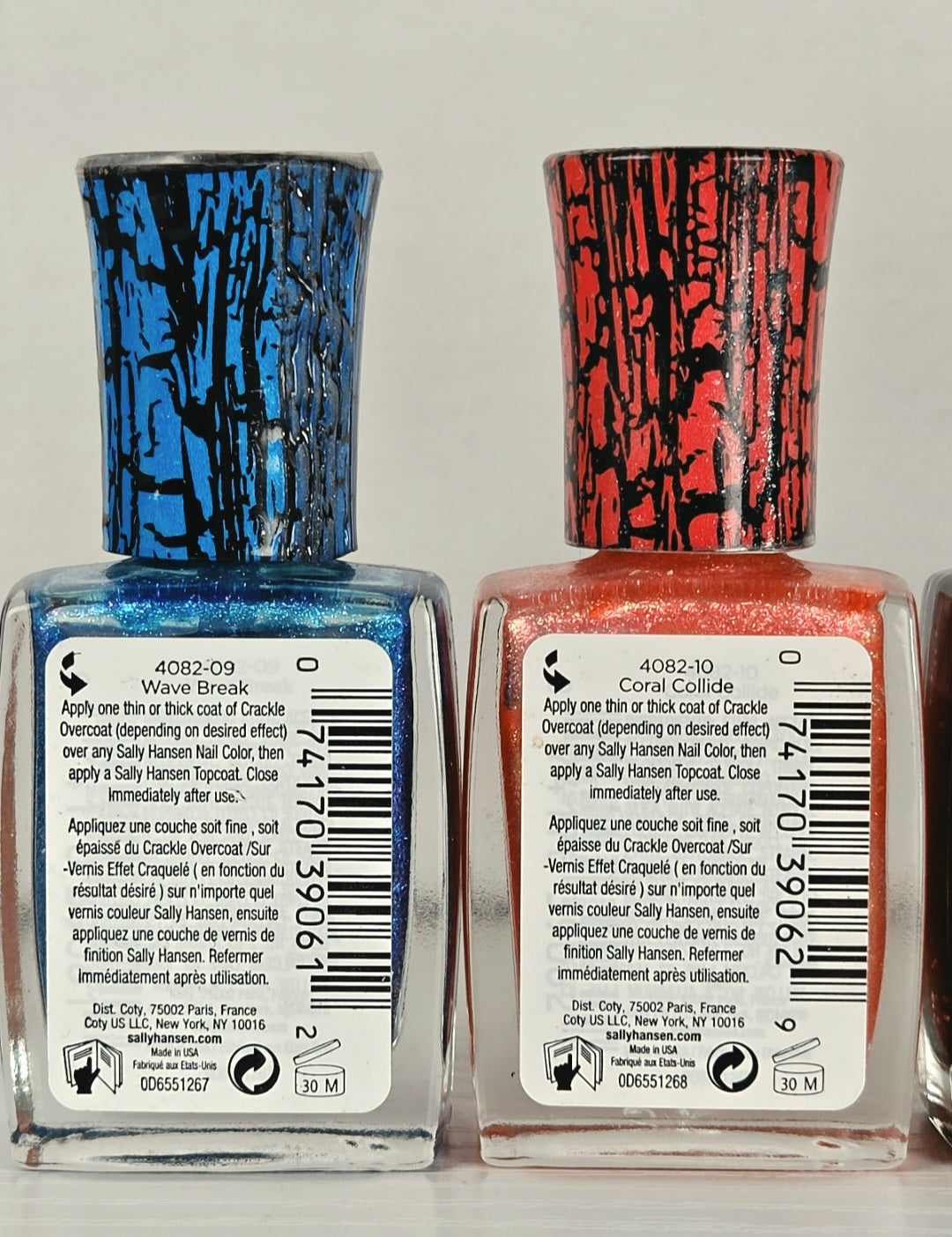 Vintage Sally Hansen Crackle Overcoat Nail Polish Lot of 7 Discontinued Shades