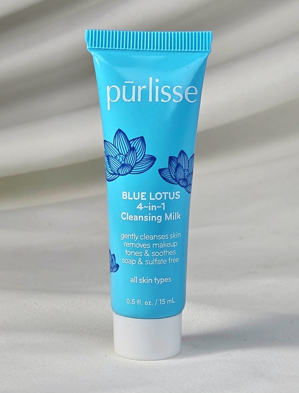 Purlisse Blue Lotus 4-in-1 Cleansing Milk Travel Size 0.5 oz New