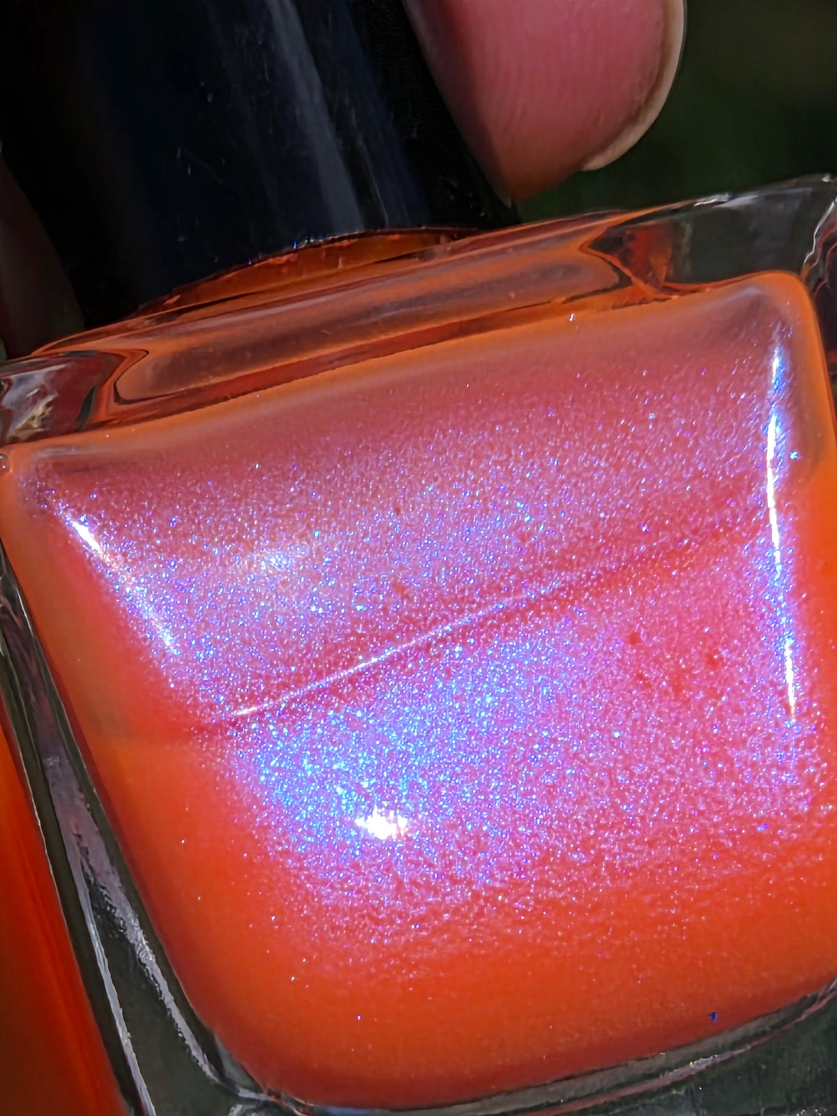 Arcflare - Neon Orange Glow in the Dark Nail Polish | Blue Violet Shimmer UV Reactive Handmade Indie Lacquer | Liquid Krystal Co.