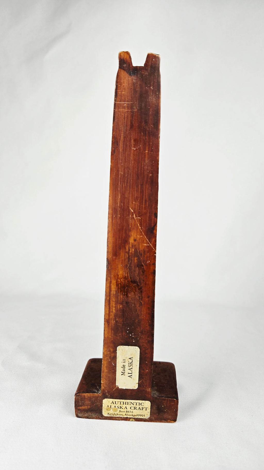 Alaskan Hand-Carved Wooden Totem Sculpture – Authentic Alaska Craft | 9" | Tribal Art