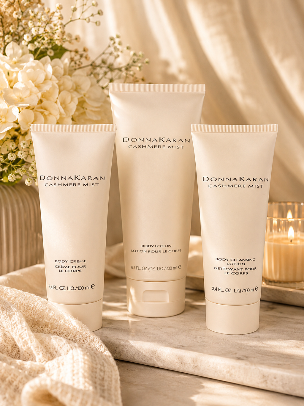 Donna Karan Cashmere Mist 3 Pc Body Care Set Lotion Creme Wash New Unused
