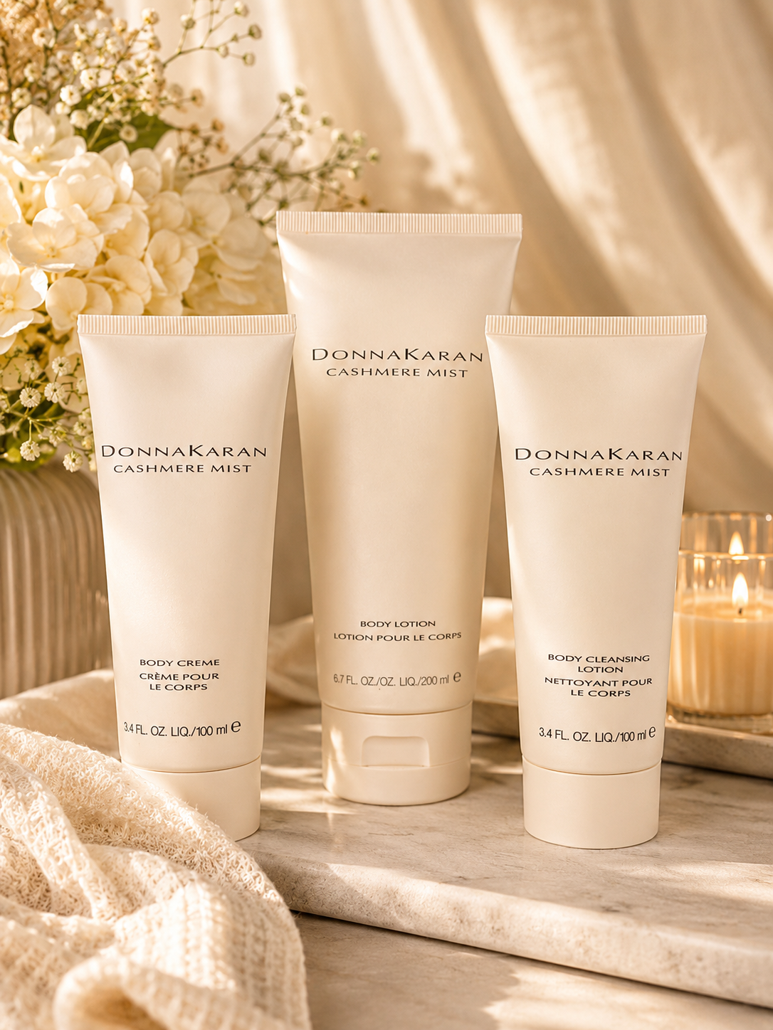 Donna Karan Cashmere Mist 3 Pc Body Care Set Lotion Creme Wash New Unused