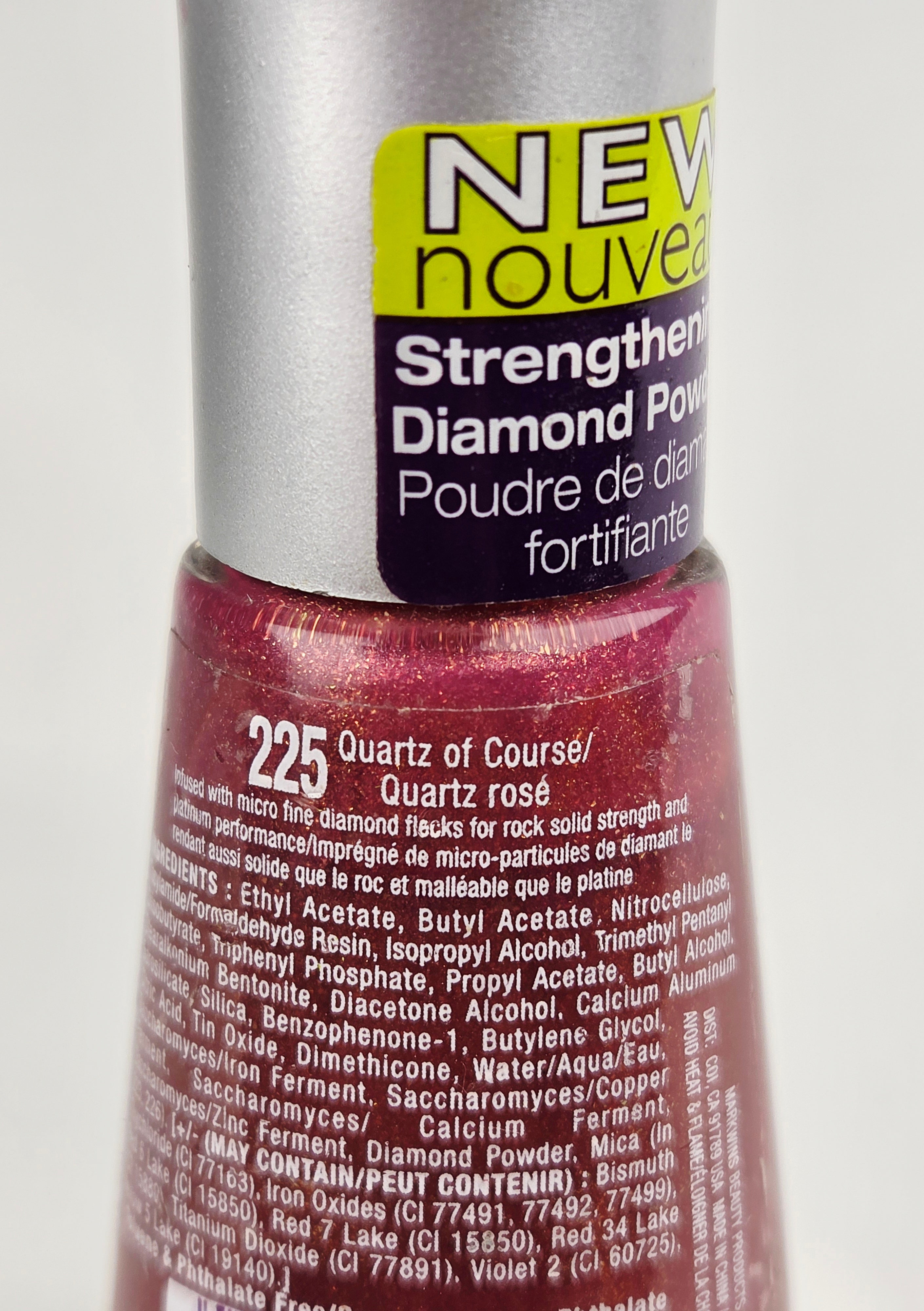 Wet n Wild Rock Solid Nail Polish 225 Quartz of Course Rose Shimmer Diamond Powder