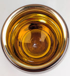 Amber Scandinavian Art Glass Vase Heavy Clear & Honey Glass Modern Decor