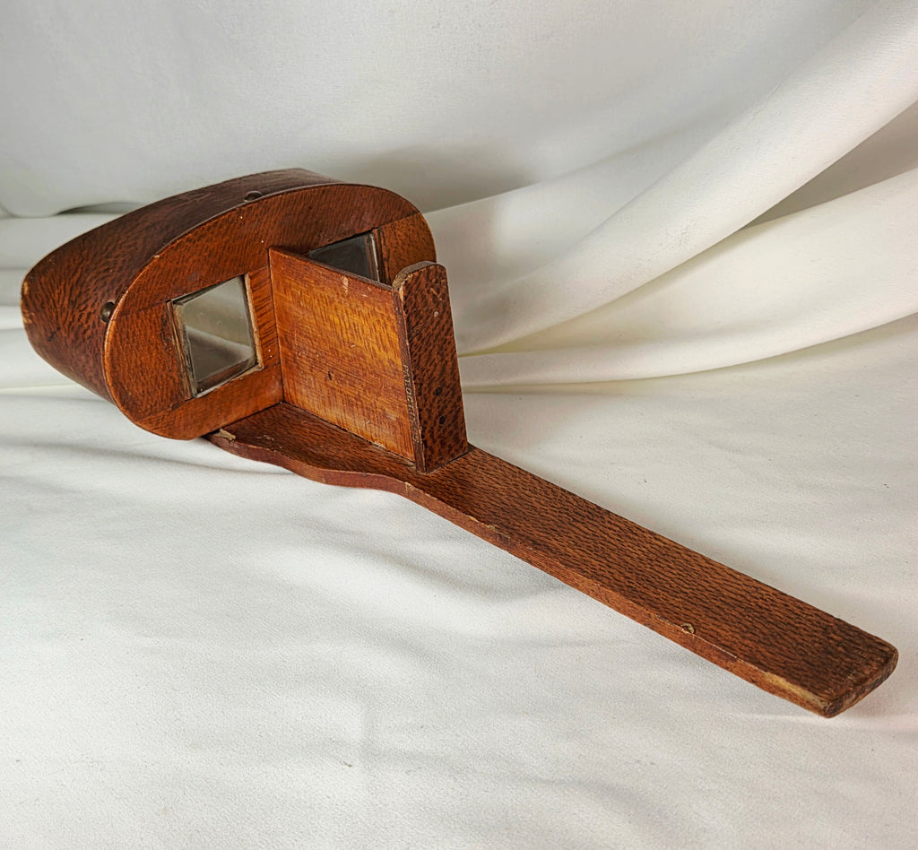 Antique Wooden Stereoscope Viewer Handheld Photo Card Viewer Vintage Optical Collectible