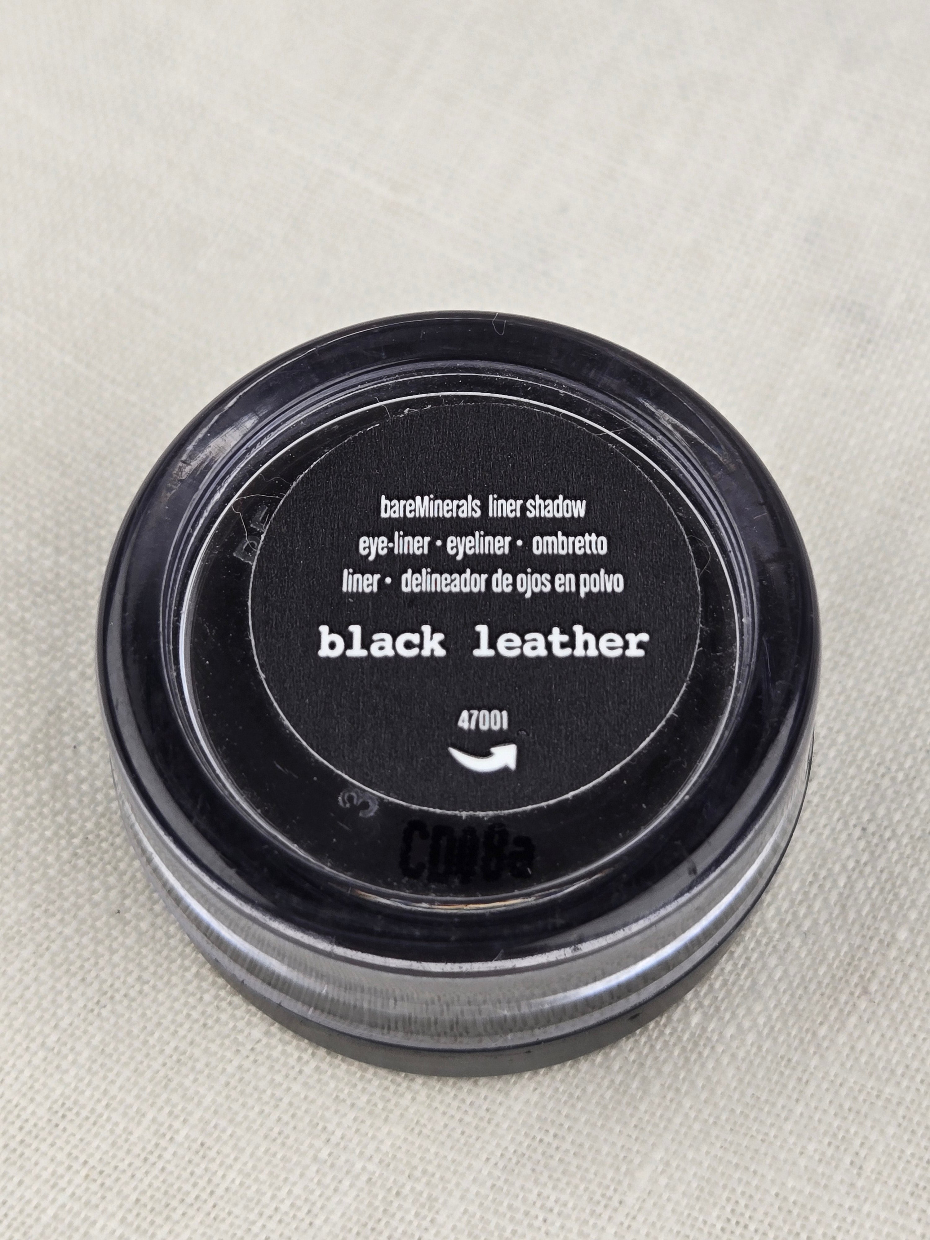 bareMinerals “Black Leather” Liner Shadow Loose Powder Eyeliner 12 mL / 0.4 oz – Soft Shimmer Black