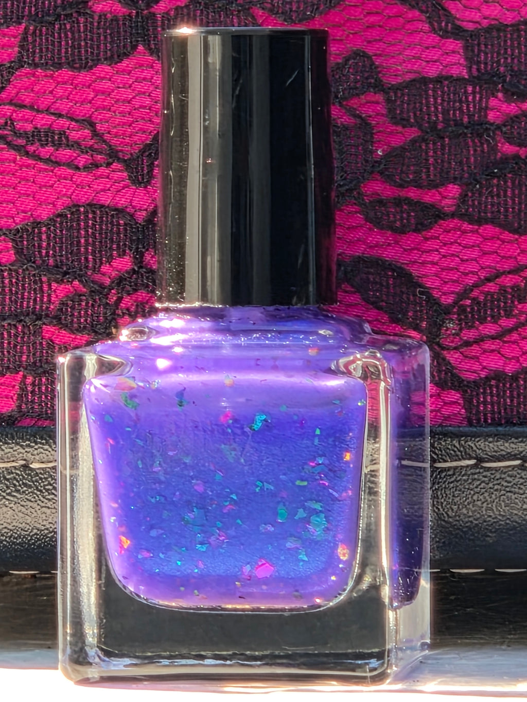Quantum Bloom — Violet Blue Nail Lacquer with Aurora Flakes & Celestial Shimmer | Liquid Krystal Co Prototype
