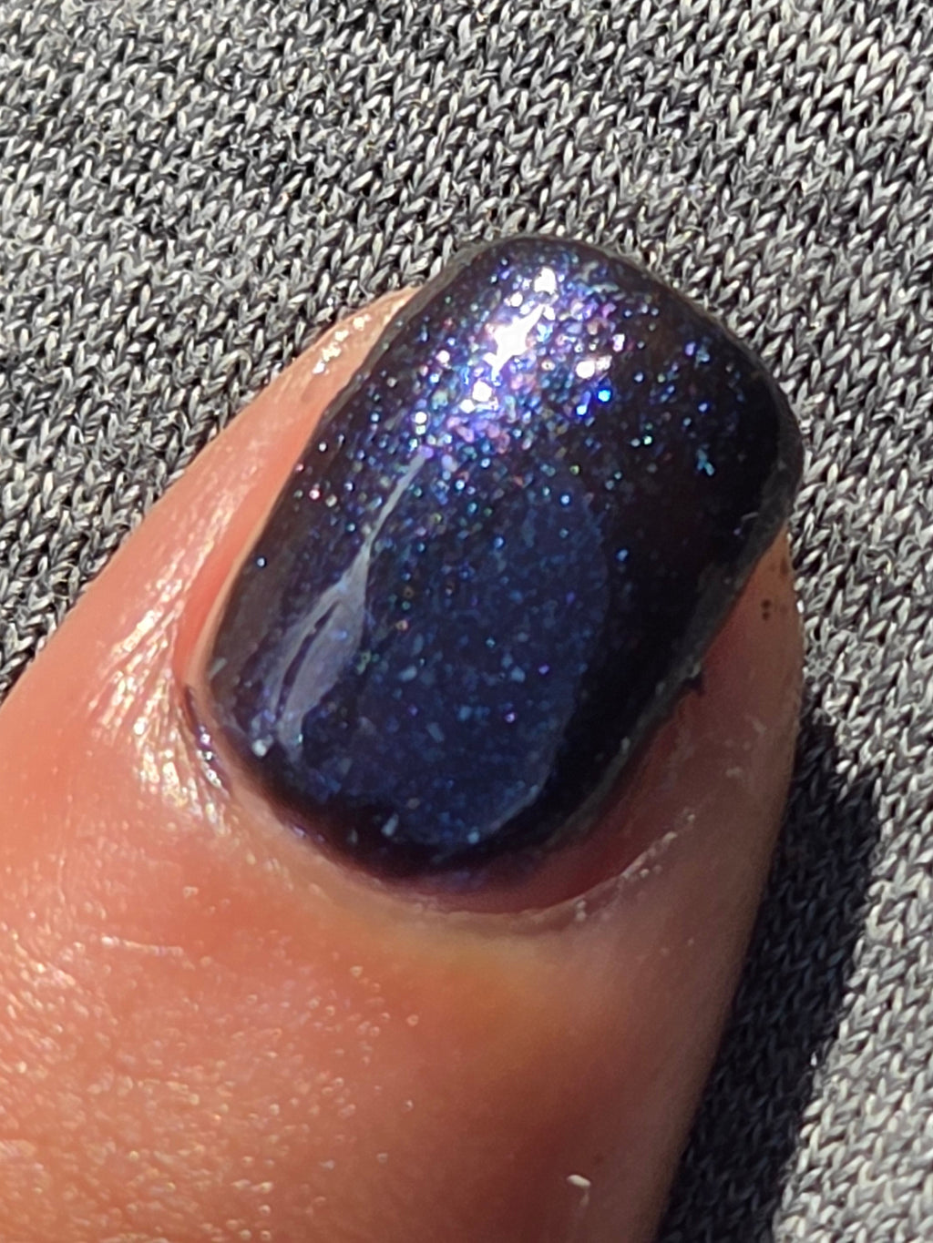 Black Ice Bloom – Handmade Indie Nail Polish, Blackened Blue Shimmer Lacquer with Icy Sparkle, Liquid Krystal Co