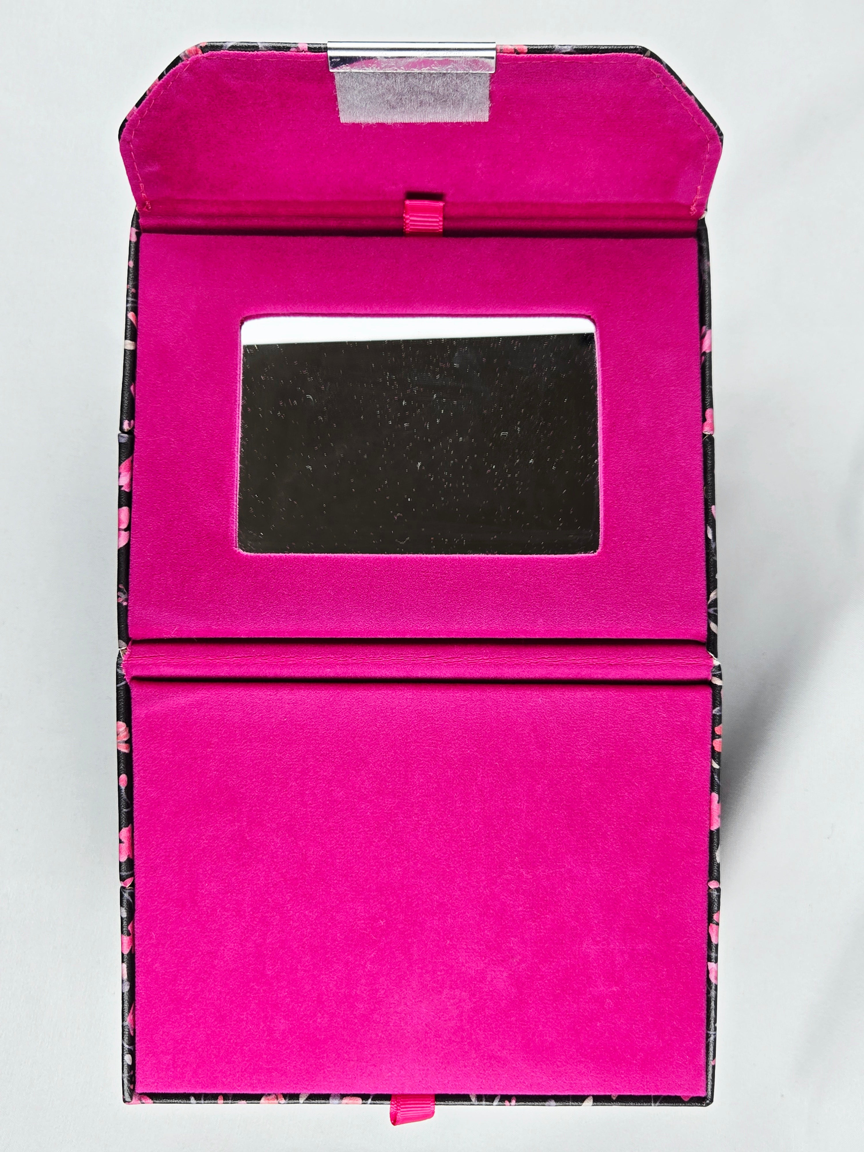 Zigi + Marais Floral Hard Shell Eyeglass Case | Holds 4 Pairs | Hot Pink Velvet Interior