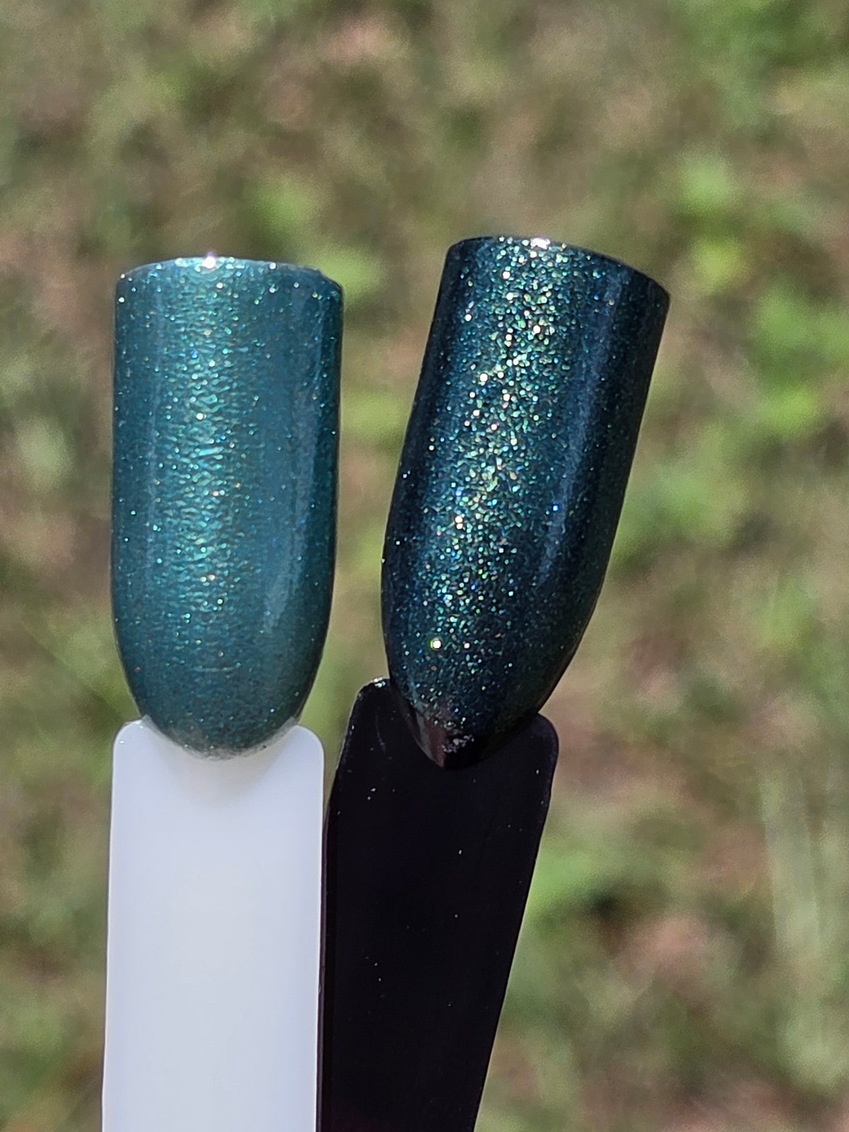 Feu Follet Green Nail Polish with Luminous Chartreuse & Gold Shimmer | Liquid Krystal Co